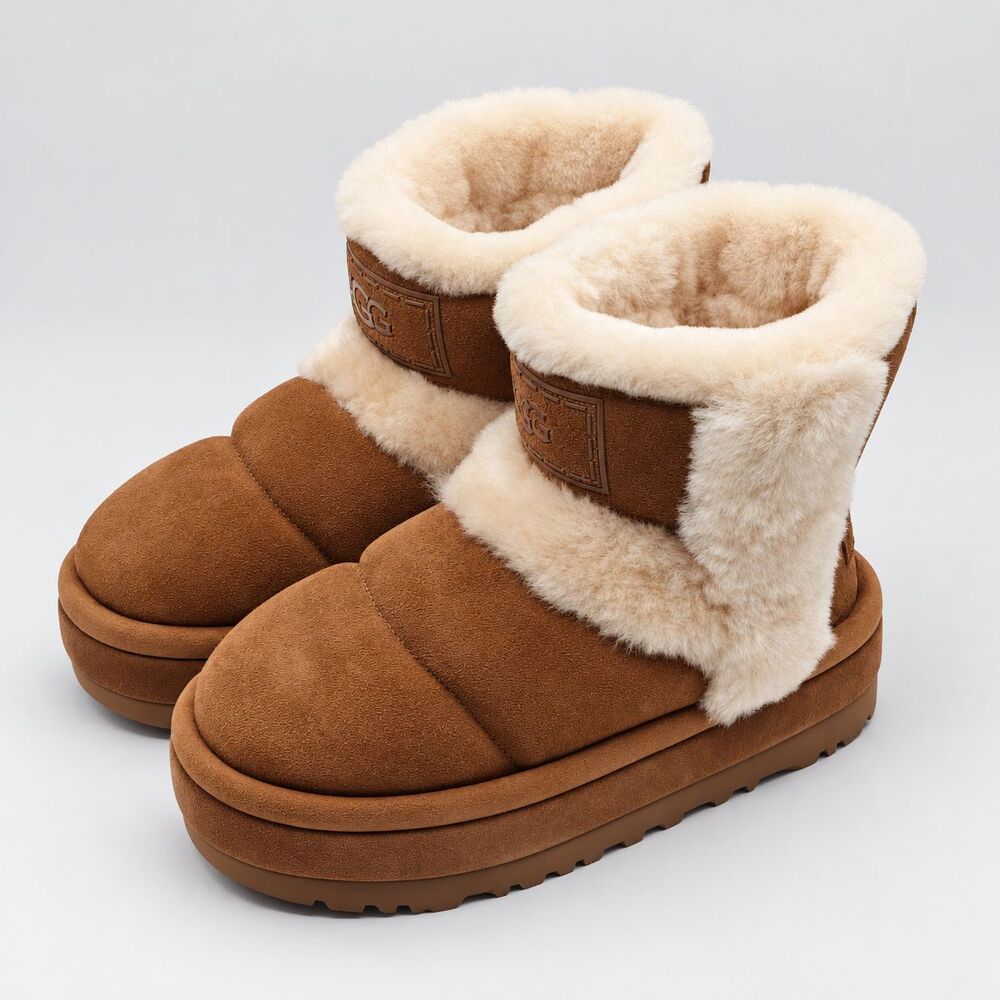UGG Classic Chillapeak Women's Size 8 Chestnut Suede Shearling Platform Boots